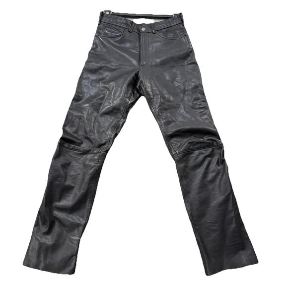 VTG Easyriders Men’s 32 Black Leather Motorcycle Pants Biker Riding USA Rocker - Picture 1 of 14